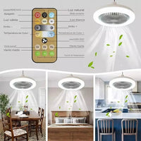 Lámpara-Ventilador de Techo 30W con Control Remoto